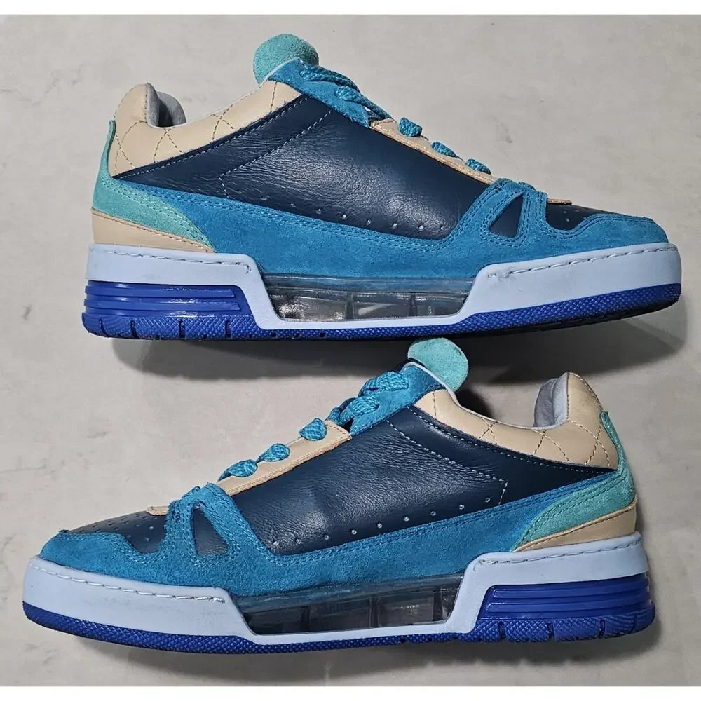 Sia Collective Vulture Sneakers Men's Size 5 Blue Teal Tan Used